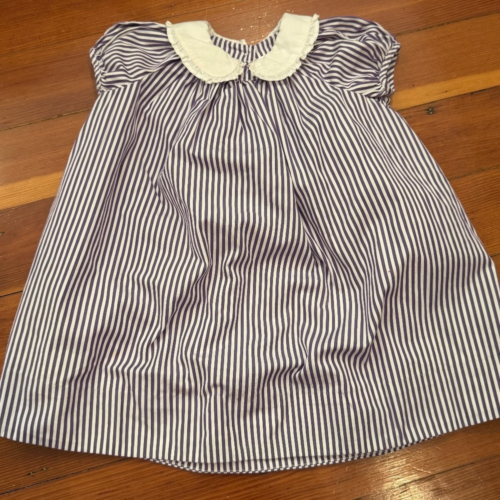 12M Girls Ralph Lauren Purple And White Striped Dress